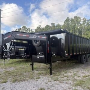 New 2026 AMP 8 x 24 Gooseneck High Side Dump Trailer 25k GVWR
