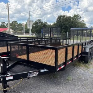 New 2025 AMP 7 x 20 2' Mesh Landscape Utility Trailer 14k GVWR