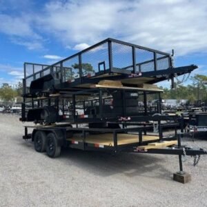 New 2026 Worldwide 7 x 16 2' Mesh Utility Trailer 7k GVWR