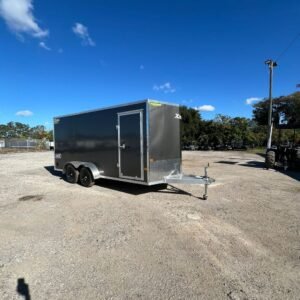 New 2026 Alcom 7 x 16 Aluminum Enclosed Trailer 7k GVWR