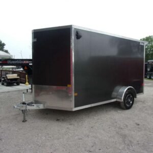 Used 2023 Alcom 7 x 12 Aluminum Enclosed 3.5k Cargo Trailer