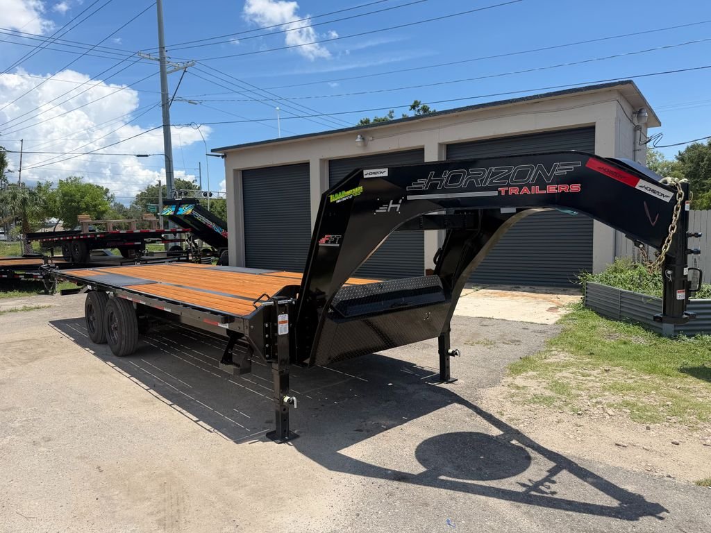 New 2026 Horizon 8.5 x 24 Gooseneck Flatbed Tilt Trailer 22k GVWR