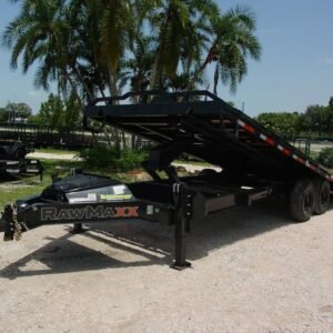 New 2026 Rawmaxx 8.5 x 24 Flatbed Power Tilt Trailer 16k GVWR