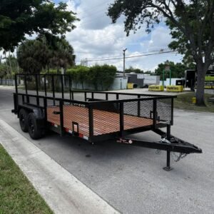 New 2026 Worldwide 7 x 16 2' Mesh Utility Trailer 7k GVWR