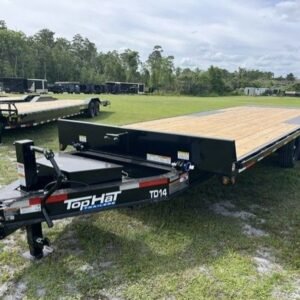 New 2026 Top Hat 8.5 x 24 Flatbed Power Tilt Trailer 14k GVWR